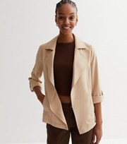 New Look Camel 3/4 Roll Sleeve Duster Jacket